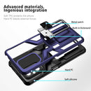 For Xiaomi Redmi Note 10 Pro Armor 2 in 1 PC + TPU Magnetic Shockproof Case with Foldable Holder(Blue)