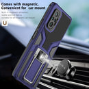 For Xiaomi Redmi Note 10 Pro Armor 2 in 1 PC + TPU Magnetic Shockproof Case with Foldable Holder(Blue)