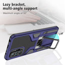 For Xiaomi Redmi Note 10 Pro Armor 2 in 1 PC + TPU Magnetic Shockproof Case with Foldable Holder(Blue)