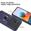 For Xiaomi Redmi Note 10 Pro Armor 2 in 1 PC + TPU Magnetic Shockproof Case with Foldable Holder(Blue)