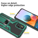 For Xiaomi Redmi Note 10 Pro Armor 2 in 1 PC + TPU Magnetic Shockproof Case with Foldable Holder(Green)