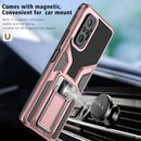 For Xiaomi Redmi Note 10 Pro Armor 2 in 1 PC + TPU Magnetic Shockproof Case with Foldable Holder(Rose Gold)