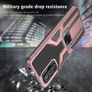 For Xiaomi Redmi Note 10 Pro Armor 2 in 1 PC + TPU Magnetic Shockproof Case with Foldable Holder(Rose Gold)