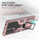 For Xiaomi Redmi Note 10 Pro Armor 2 in 1 PC + TPU Magnetic Shockproof Case with Foldable Holder(Rose Gold)