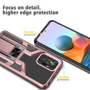 For Xiaomi Redmi Note 10 Pro Armor 2 in 1 PC + TPU Magnetic Shockproof Case with Foldable Holder(Rose Gold)