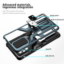 For Xiaomi Redmi Note 10 Pro Armor 2 in 1 PC + TPU Magnetic Shockproof Case with Foldable Holder(Cyan)