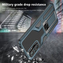 For Xiaomi Redmi Note 10 Pro Armor 2 in 1 PC + TPU Magnetic Shockproof Case with Foldable Holder(Cyan)