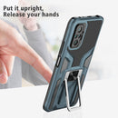 For Xiaomi Redmi Note 10 Pro Armor 2 in 1 PC + TPU Magnetic Shockproof Case with Foldable Holder(Cyan)