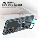 For Xiaomi Redmi Note 10 Pro Armor 2 in 1 PC + TPU Magnetic Shockproof Case with Foldable Holder(Cyan)