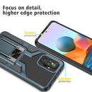 For Xiaomi Redmi Note 10 Pro Armor 2 in 1 PC + TPU Magnetic Shockproof Case with Foldable Holder(Cyan)