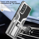 For Xiaomi Redmi Note 10 Pro Armor 2 in 1 PC + TPU Magnetic Shockproof Case with Foldable Holder(Silver)