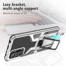 For Xiaomi Redmi Note 10 Pro Armor 2 in 1 PC + TPU Magnetic Shockproof Case with Foldable Holder(Silver)