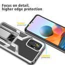 For Xiaomi Redmi Note 10 Pro Armor 2 in 1 PC + TPU Magnetic Shockproof Case with Foldable Holder(Silver)