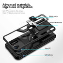 For Xiaomi Mi 11 Ultra Armor 2 in 1 PC + TPU Magnetic Shockproof Case with Foldable Holder(Black)