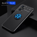 For OPPO Realme GT Neo2 Metal Ring Holder 360 Degree Rotating TPU Phone Case(Black+Blue)