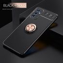 For Samsung Galaxy M52 5G Metal Ring Holder 360 Degree Rotating TPU Phone Case(Black+Rose Gold)