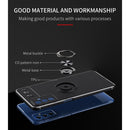 For Samsung Galaxy M52 5G Metal Ring Holder 360 Degree Rotating TPU Phone Case(Black+Rose Gold)