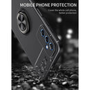 For Samsung Galaxy M52 5G Metal Ring Holder 360 Degree Rotating TPU Phone Case(Black+Rose Gold)