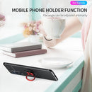 For Samsung Galaxy M52 5G Metal Ring Holder 360 Degree Rotating TPU Phone Case(Black+Rose Gold)