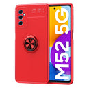 For Samsung Galaxy M52 5G Metal Ring Holder 360 Degree Rotating TPU Phone Case(Red)