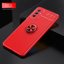 For Samsung Galaxy M52 5G Metal Ring Holder 360 Degree Rotating TPU Phone Case(Red)