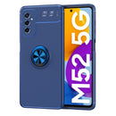 For Samsung Galaxy M52 5G Metal Ring Holder 360 Degree Rotating TPU Phone Case(Blue)