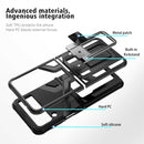 For Samsung Galaxy Z Flip3 5G Armor 2 in 1 PC + TPU Magnetic Shockproof Case with Foldable Holder(Black)