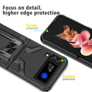 For Samsung Galaxy Z Flip3 5G Armor 2 in 1 PC + TPU Magnetic Shockproof Case with Foldable Holder(Black)
