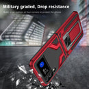 For Samsung Galaxy Z Flip3 5G Armor 2 in 1 PC + TPU Magnetic Shockproof Case with Foldable Holder(Red)