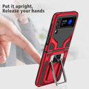 For Samsung Galaxy Z Flip3 5G Armor 2 in 1 PC + TPU Magnetic Shockproof Case with Foldable Holder(Red)