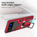 For Samsung Galaxy Z Flip3 5G Armor 2 in 1 PC + TPU Magnetic Shockproof Case with Foldable Holder(Red)