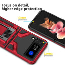 For Samsung Galaxy Z Flip3 5G Armor 2 in 1 PC + TPU Magnetic Shockproof Case with Foldable Holder(Red)