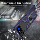 For Samsung Galaxy Z Flip3 5G Armor 2 in 1 PC + TPU Magnetic Shockproof Case with Foldable Holder(Blue)