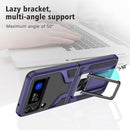 For Samsung Galaxy Z Flip3 5G Armor 2 in 1 PC + TPU Magnetic Shockproof Case with Foldable Holder(Blue)