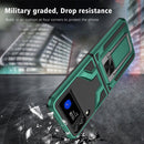 For Samsung Galaxy Z Flip3 5G Armor 2 in 1 PC + TPU Magnetic Shockproof Case with Foldable Holder(Green)