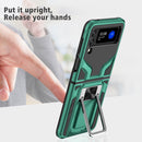 For Samsung Galaxy Z Flip3 5G Armor 2 in 1 PC + TPU Magnetic Shockproof Case with Foldable Holder(Green)