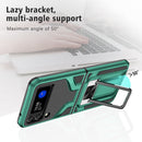 For Samsung Galaxy Z Flip3 5G Armor 2 in 1 PC + TPU Magnetic Shockproof Case with Foldable Holder(Green)