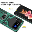For Samsung Galaxy Z Flip3 5G Armor 2 in 1 PC + TPU Magnetic Shockproof Case with Foldable Holder(Green)