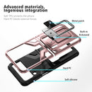 For Samsung Galaxy Z Flip3 5G Armor 2 in 1 PC + TPU Magnetic Shockproof Case with Foldable Holder(Rose Gold)