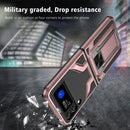 For Samsung Galaxy Z Flip3 5G Armor 2 in 1 PC + TPU Magnetic Shockproof Case with Foldable Holder(Rose Gold)