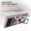 For Samsung Galaxy Z Flip3 5G Armor 2 in 1 PC + TPU Magnetic Shockproof Case with Foldable Holder(Rose Gold)