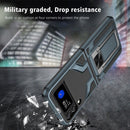 For Samsung Galaxy Z Flip3 5G Armor 2 in 1 PC + TPU Magnetic Shockproof Case with Foldable Holder(Cyan)