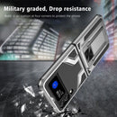 For Samsung Galaxy Z Flip3 5G Armor 2 in 1 PC + TPU Magnetic Shockproof Case with Foldable Holder(Silver)
