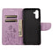 For Samsung Galaxy A13 5G Butterfly Flower Pattern Horizontal Flip Leather Phone Case with Card Slot & Holder(Light Purple)