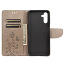 For Samsung Galaxy A13 5G Butterfly Flower Pattern Horizontal Flip Leather Phone Case with Card Slot & Holder(Grey)