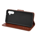 For Samsung Galaxy A13 5G Butterfly Flower Pattern Horizontal Flip Leather Phone Case with Card Slot & Holder(Brown)