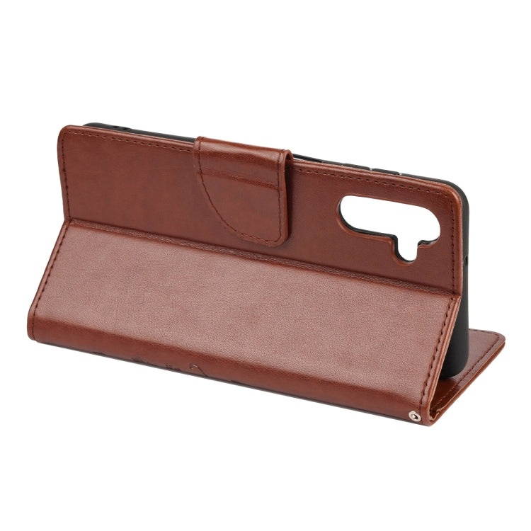 For Samsung Galaxy A13 5G Butterfly Flower Pattern Horizontal Flip Leather Phone Case with Card Slot & Holder(Brown)