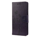 For Samsung Galaxy A13 5G Butterfly Flower Pattern Horizontal Flip Leather Phone Case with Card Slot & Holder(Dark Purple)