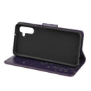 For Samsung Galaxy A13 5G Butterfly Flower Pattern Horizontal Flip Leather Phone Case with Card Slot & Holder(Dark Purple)