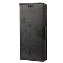 For Samsung Galaxy A13 5G Butterfly Flower Pattern Horizontal Flip Leather Phone Case with Card Slot & Holder(Black)